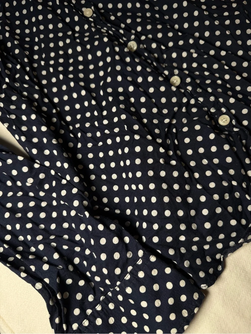 J.Crew Navy Polka Dot Button Down